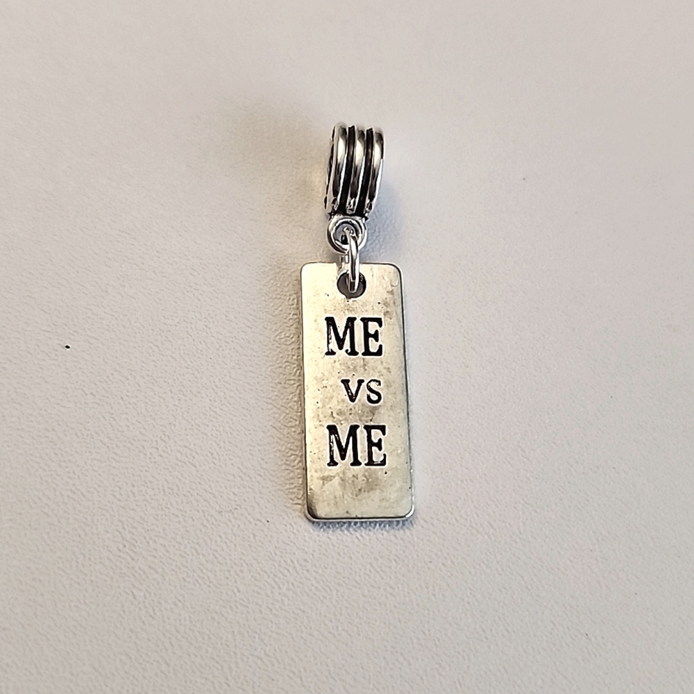 ☀️"ME Vs Me" European Pendant charm Silver Fits Pandora Systems ,&Chamili